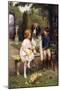 Children with a St. Bernard, 1922 (Oil on Canvas)-Arthur John Elsley-Mounted Giclee Print