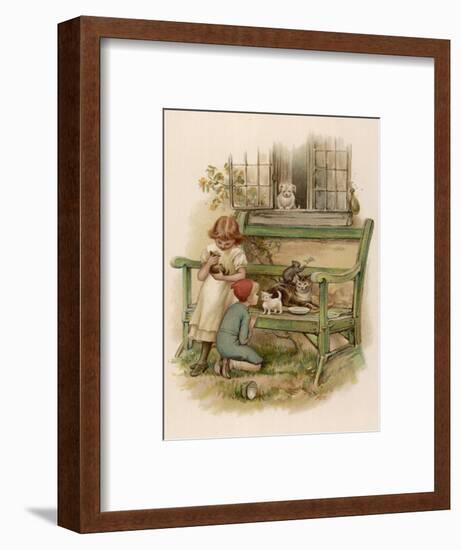 Children with Animals-null-Framed Art Print