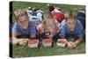 Children with Baskets of Raspberries-William P. Gottlieb-Stretched Canvas