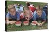 Children with Baskets of Raspberries-William P. Gottlieb-Stretched Canvas