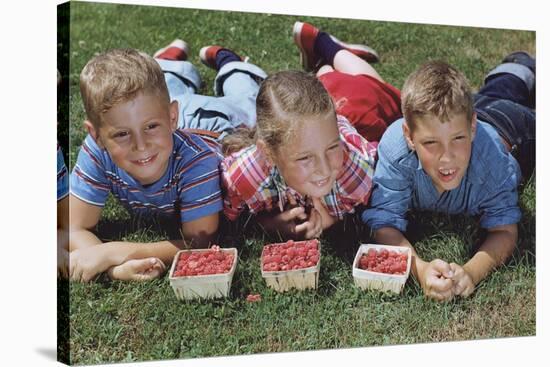 Children with Baskets of Raspberries-William P. Gottlieb-Stretched Canvas