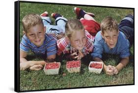 Children with Baskets of Raspberries-William P. Gottlieb-Framed Stretched Canvas