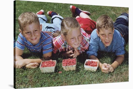 Children with Baskets of Raspberries-William P. Gottlieb-Stretched Canvas