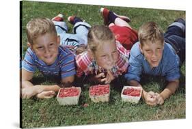 Children with Baskets of Raspberries-William P. Gottlieb-Stretched Canvas