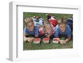 Children with Baskets of Raspberries-William P. Gottlieb-Framed Photographic Print