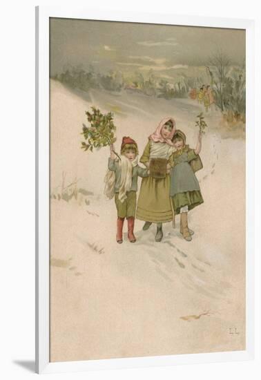 Children with Holly-Lizzie Lawson-Framed Art Print