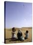 Children with Kite, Morocco-Michael Brown-Stretched Canvas