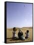 Children with Kite, Morocco-Michael Brown-Framed Stretched Canvas