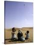 Children with Kite, Morocco-Michael Brown-Stretched Canvas