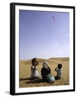 Children with Kite, Morocco-Michael Brown-Framed Premium Photographic Print