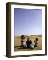 Children with Kite, Morocco-Michael Brown-Framed Photographic Print