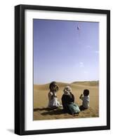 Children with Kite, Morocco-Michael Brown-Framed Photographic Print