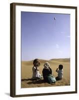 Children with Kite, Morocco-Michael Brown-Framed Photographic Print