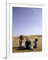 Children with Kite, Morocco-Michael Brown-Framed Photographic Print