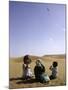 Children with Kite, Morocco-Michael Brown-Mounted Photographic Print