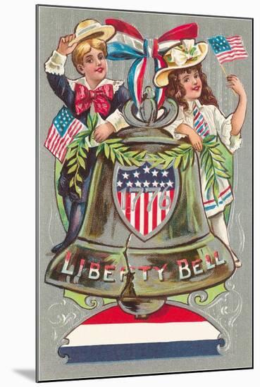 Children with Liberty Bell-null-Mounted Art Print