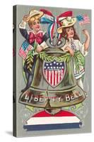 Children with Liberty Bell-null-Stretched Canvas