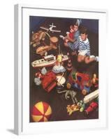 Children with Lots of Toys-null-Framed Art Print