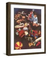 Children with Lots of Toys-null-Framed Art Print