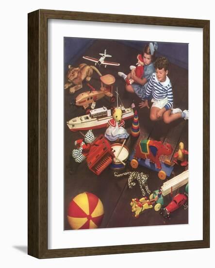 Children with Lots of Toys-null-Framed Art Print