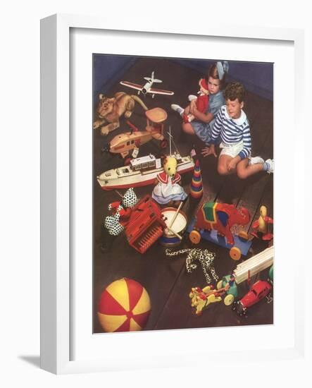 Children with Lots of Toys-null-Framed Art Print