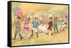 Children with Pennants, Old Glory-null-Framed Stretched Canvas