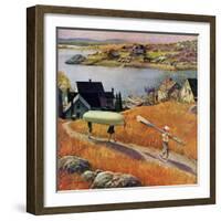 "Children with Rowboat", October 31, 1953-John Clymer-Framed Premium Giclee Print