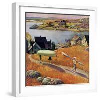 "Children with Rowboat", October 31, 1953-John Clymer-Framed Premium Giclee Print