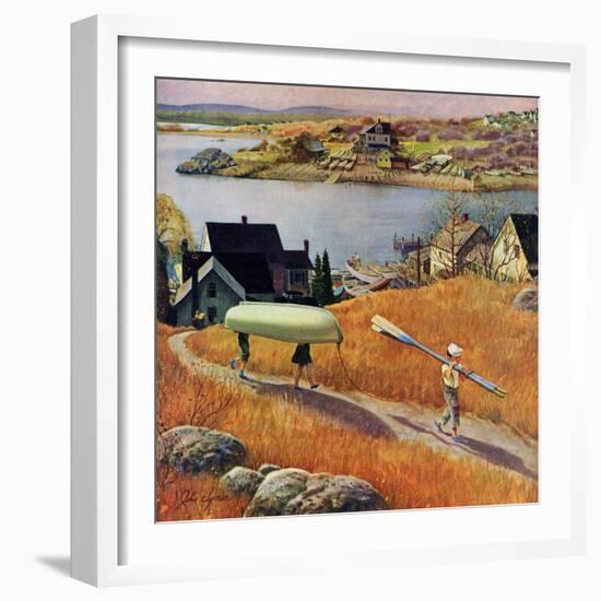 "Children with Rowboat", October 31, 1953-John Clymer-Framed Premium Giclee Print