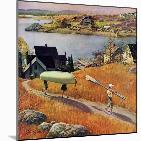 "Children with Rowboat", October 31, 1953-John Clymer-Mounted Premium Giclee Print