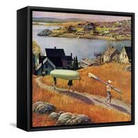 "Children with Rowboat", October 31, 1953-John Clymer-Framed Stretched Canvas