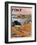 "Children with Rowboat" Saturday Evening Post Cover, October 31, 1953-John Clymer-Framed Giclee Print