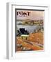 "Children with Rowboat" Saturday Evening Post Cover, October 31, 1953-John Clymer-Framed Giclee Print