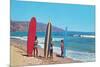 Children with Surf Boards-null-Mounted Premium Giclee Print