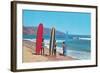 Children with Surf Boards-null-Framed Art Print