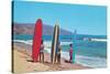 Children with Surf Boards-null-Stretched Canvas