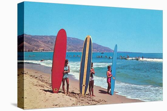 Children with Surf Boards-null-Stretched Canvas