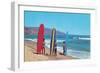 Children with Surf Boards-null-Framed Art Print