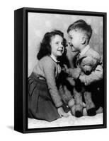 Children with Teddy Bear C. 1950-null-Framed Stretched Canvas