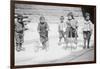 Children With Tricycles Playing In Manhattan Street-null-Framed Art Print