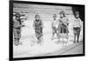 Children With Tricycles Playing In Manhattan Street-null-Framed Art Print