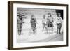 Children With Tricycles Playing In Manhattan Street-null-Framed Art Print