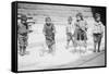 Children With Tricycles Playing In Manhattan Street-null-Framed Stretched Canvas