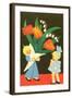 Children with Tulip Bouquet-null-Framed Art Print