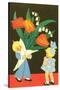 Children with Tulip Bouquet-null-Stretched Canvas