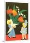 Children with Tulip Bouquet-null-Framed Art Print