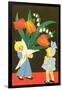 Children with Tulip Bouquet-null-Framed Art Print