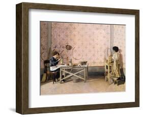 Children Working in Alabaster-Adriano Cecioni-Framed Giclee Print