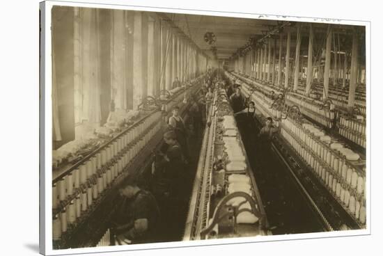 Children Working in the Spinning Room at Cornell Mill, Fall River, Massachusetts, 1912-Lewis Wickes Hine-Stretched Canvas