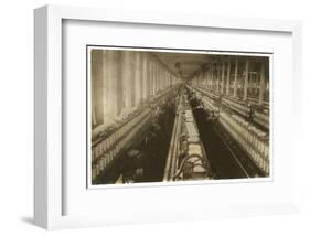 Children Working in the Spinning Room at Cornell Mill, Fall River, Massachusetts, 1912-Lewis Wickes Hine-Framed Photographic Print